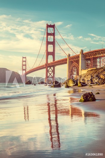 Bild på Golden Gate Bridge at sunset San Francisco California USA
